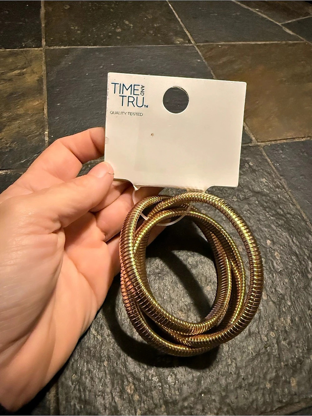 Time and Tru Gold-Tone Three Snake Chain Bracelet